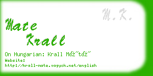 mate krall business card